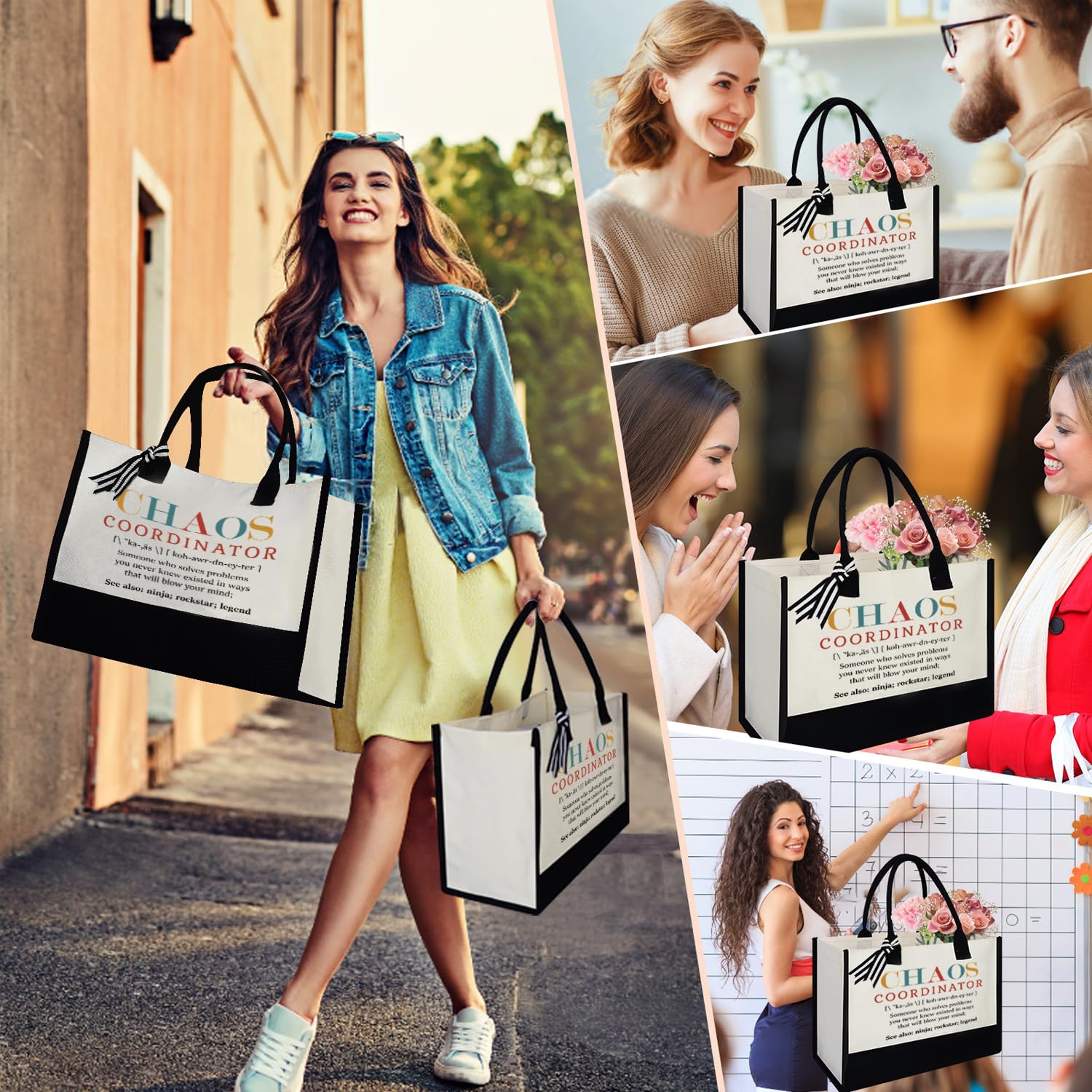 Personalized Jute Letter Tote Bag for Women - Customizable Monogram Eco-Friendly Shopping Bag - Perfect Mothers Day Gift, Christmas Present & Birthday Gift for Mom, Wife, Sister & Friends - Ideal for Grocery Shopping, Beach Trips & Daily Use