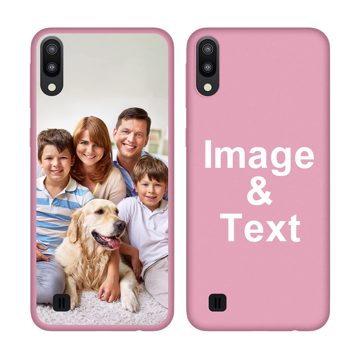 Customized Photo Case for Samsung Galaxy M10 - Personalized Picture Phone Cover with Shockproof Silicone Protection, Soft Candy Design - Perfect Christmas Birthday Thanksgiving Gift (Pink) | Great for Daily Use, Travel Protection & Special Occasion Gifts
