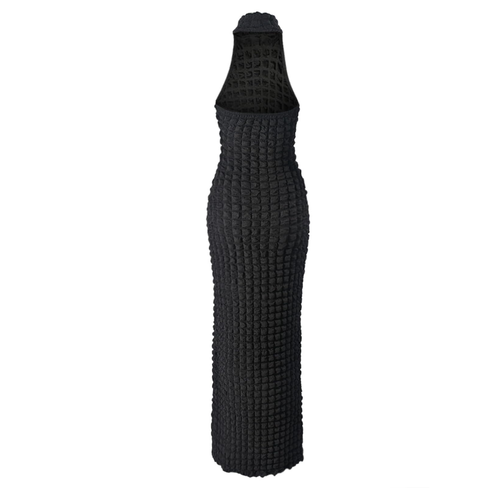 Women's Sexy Halter Sleeveless Sundress - Bubble Textured Backless Maxi Dress for Cocktail Party, Prom, Beach Vacation & Summer Outings