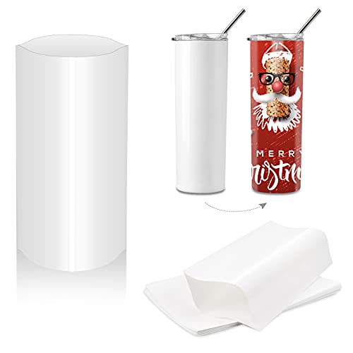 Premium White 7x11 Inch Sublimation Shrink Wrap Film - 50 Pcs Heat Transfer Tubes for Mugs, Tumblers & Blanks | Ideal for DIY Crafts, Personalized Gifts & Sublimation Projects