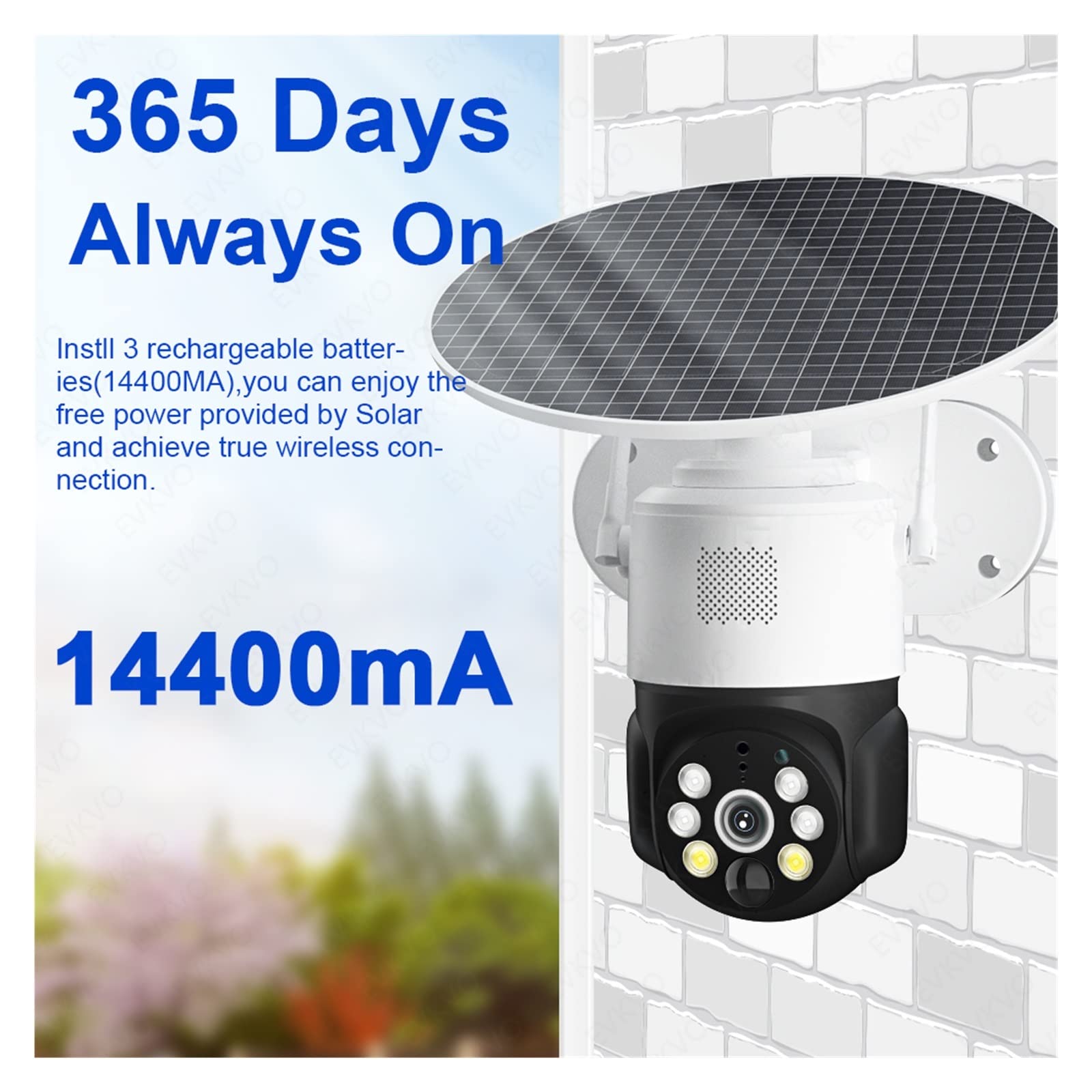 5MP 4G Solar Security Camera Outdoor - MZZYG Wireless PTZ IP Camera with PIR Human Detection, 30M Full Color Night Vision, Battery & WiFi (4G Version) - Ideal for Home Security, Farm Monitoring & Construction Site Surveillance