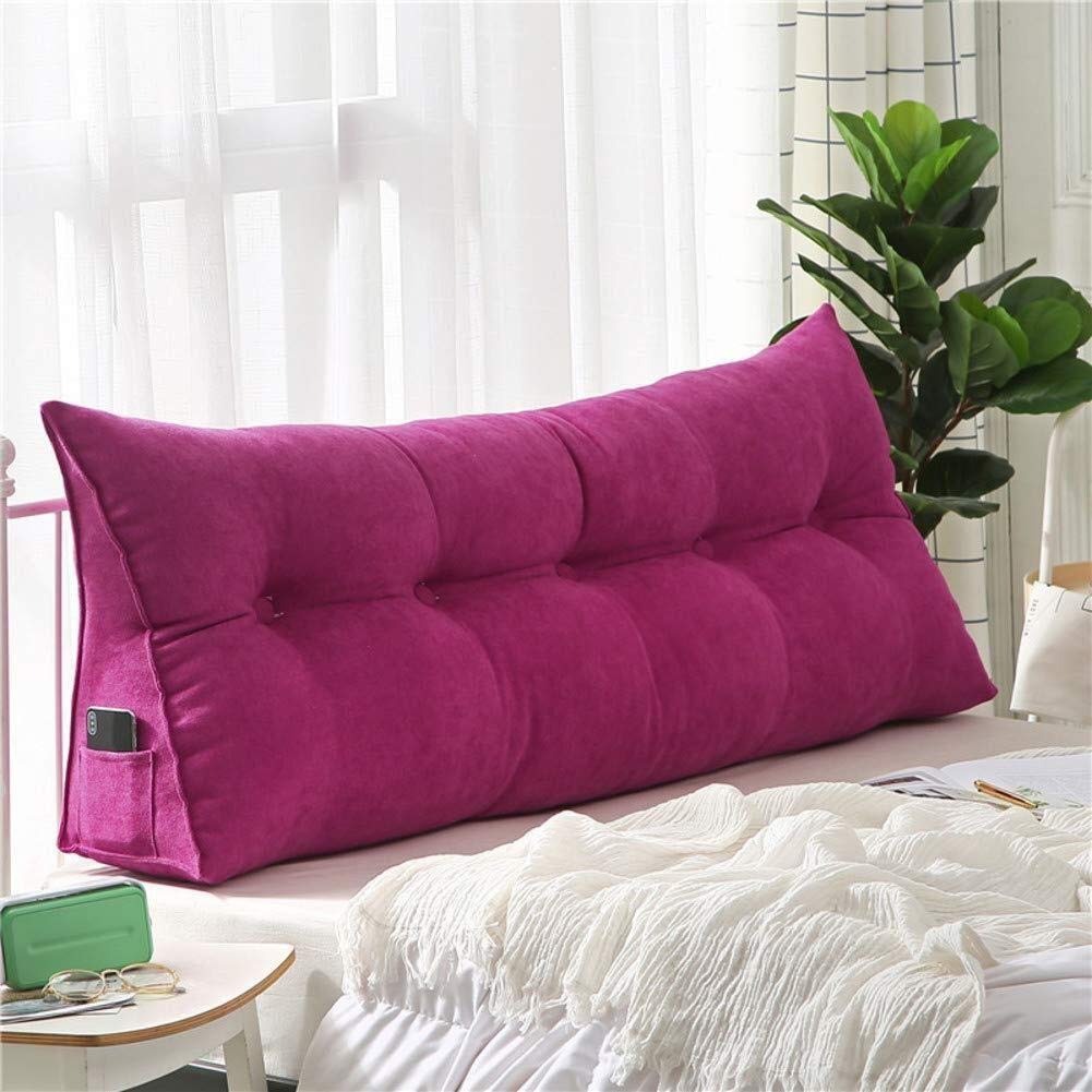 Adjustable Triangle Headboard Reading Pillow - Detachable Backrest Cushion for Bed, Sofa & Tatami (120cm, Deep Red) - Perfect for Reading, Relaxing & Lounging in Bed or Living Room