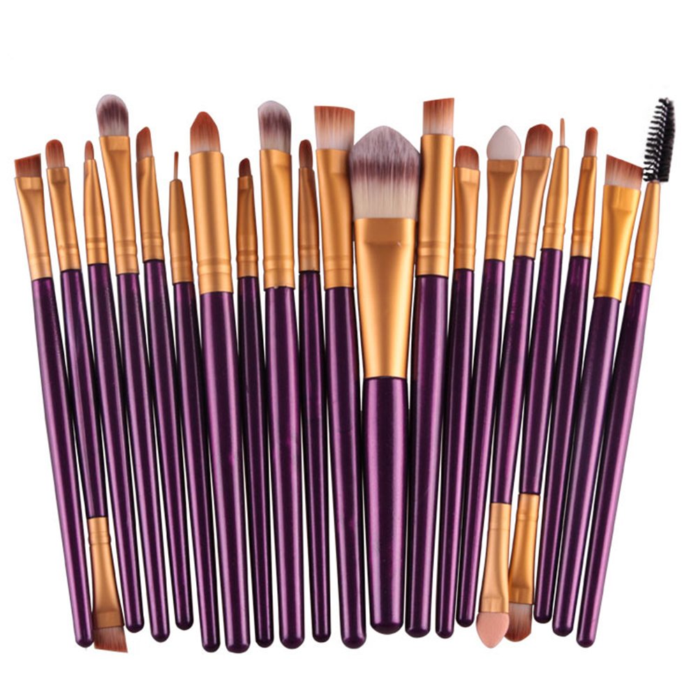 20-Piece Professional Makeup Brush Set - Powder, Foundation, Eyeshadow, Eyeliner & Lip Brushes - Premium Cosmetic Brush Kit (Black) - Perfect for Makeup Artists, Beginners & Travel Beauty Essentials