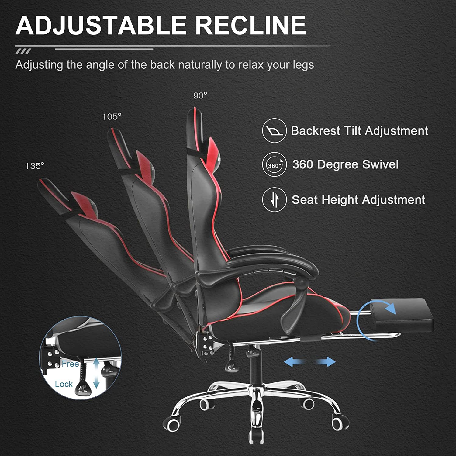 GT800A Adjustable Footrest for Office & Home - Ergonomic Support for Comfortable Work & Relaxation | Perfect for Desks, Chairs, and Standing Workstations