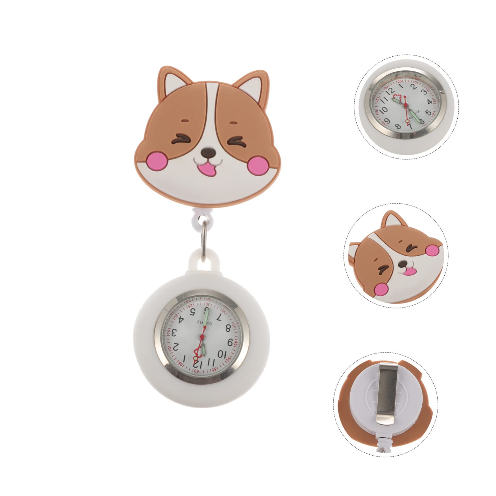 SAFIGLE 2-Pack Nurse Pocket Watch - Portable Retractable Hanging Watch with Cartoon Design, Scalable Badge Hook for Medical Professionals | Perfect for Nurses, Doctors & Healthcare Workers