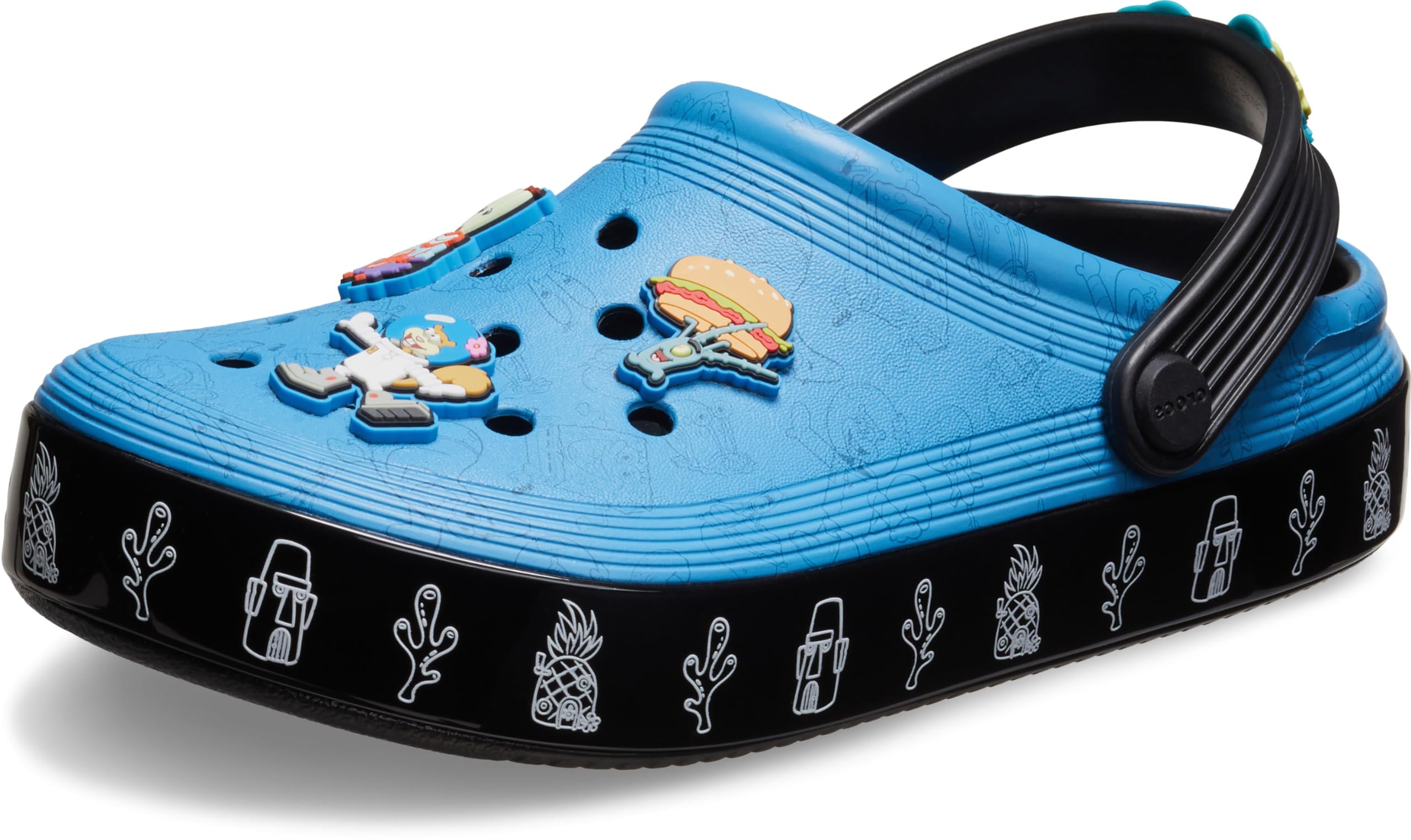 Crocs Unisex Kids Spongebob Squarepants Clogs - Lightweight & Comfortable Water Shoes for Boys & Girls - Perfect for Beach, Pool, and Outdoor Play (Little Big Kid, Black)