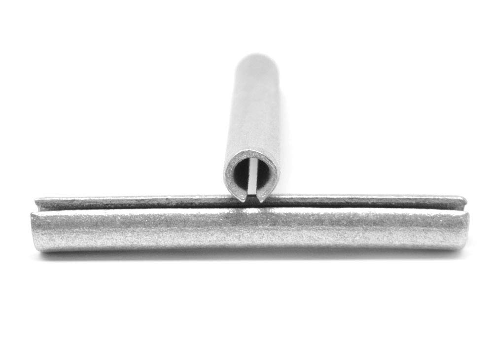 1/2 x 1 1/4 Inch Roll Pin Spring Pin - Pack of 200, Medium Carbon Steel with Zinc Coating for Machinery, Automotive and Industrial Applications - Durable Fasteners for Equipment Repair and Maintenance