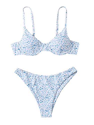 Floral White Blue