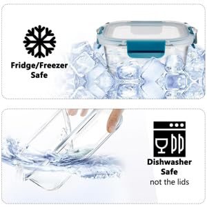 BPA Free Glass Food Storage Containers with Airtight Lids - Microwave, Freezer & Dishwasher Safe Meal Prep Containers - Stackable Large Capacity Glass Lunch Box for Kitchen, Office, Picnics & Meal Delivery