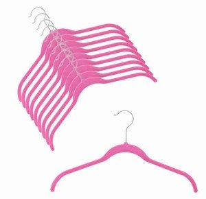 Ultra-Slim Velvet Shirt Hangers - Set of 100 - Hot Pink - Space-Saving Closet Organizers for Dresses, Blouses & Coats