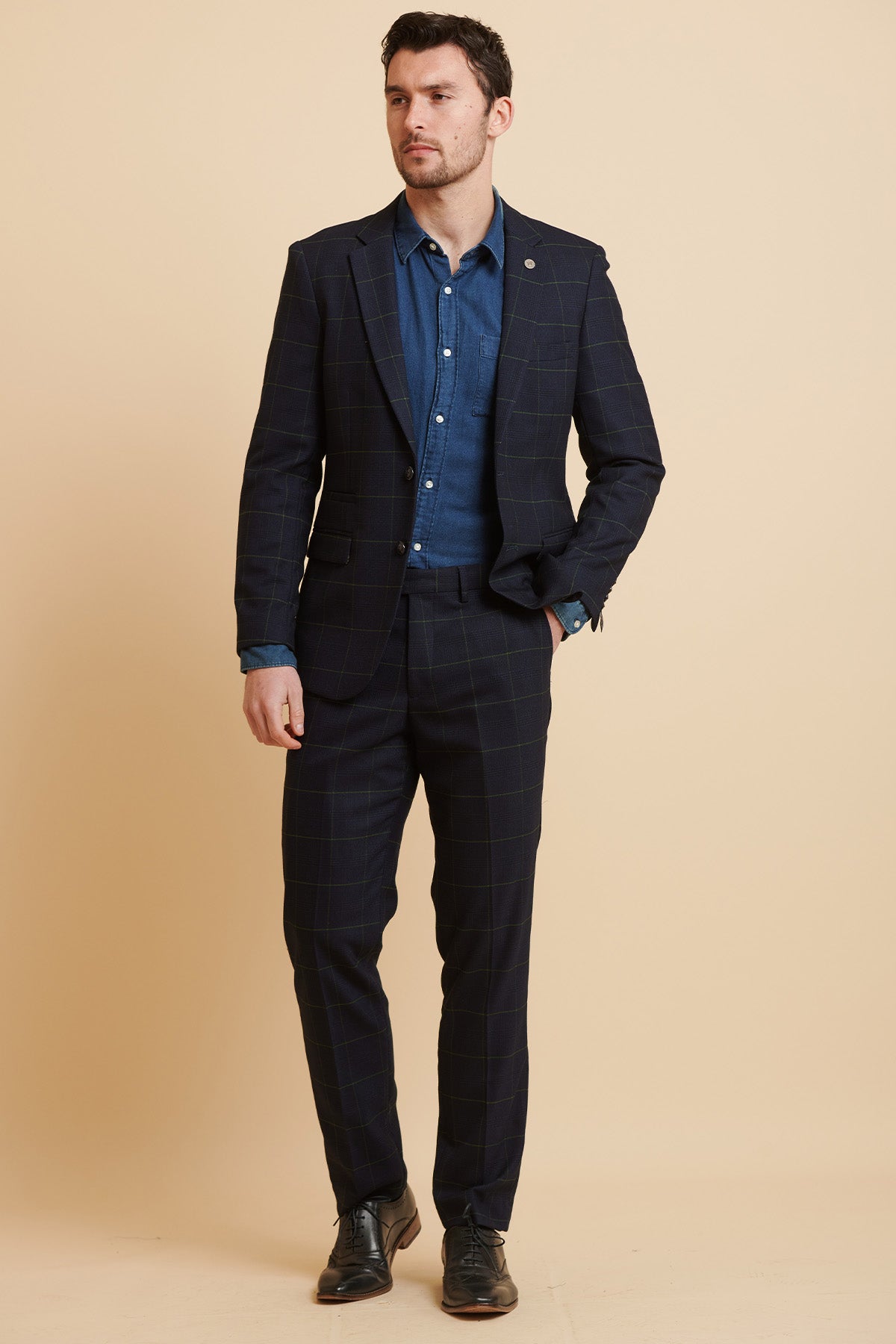 Everton FC Beto Navy Green Check Two-Piece Suit | Official Licensed Football Outfit for Matchday, Parties & Cosplay