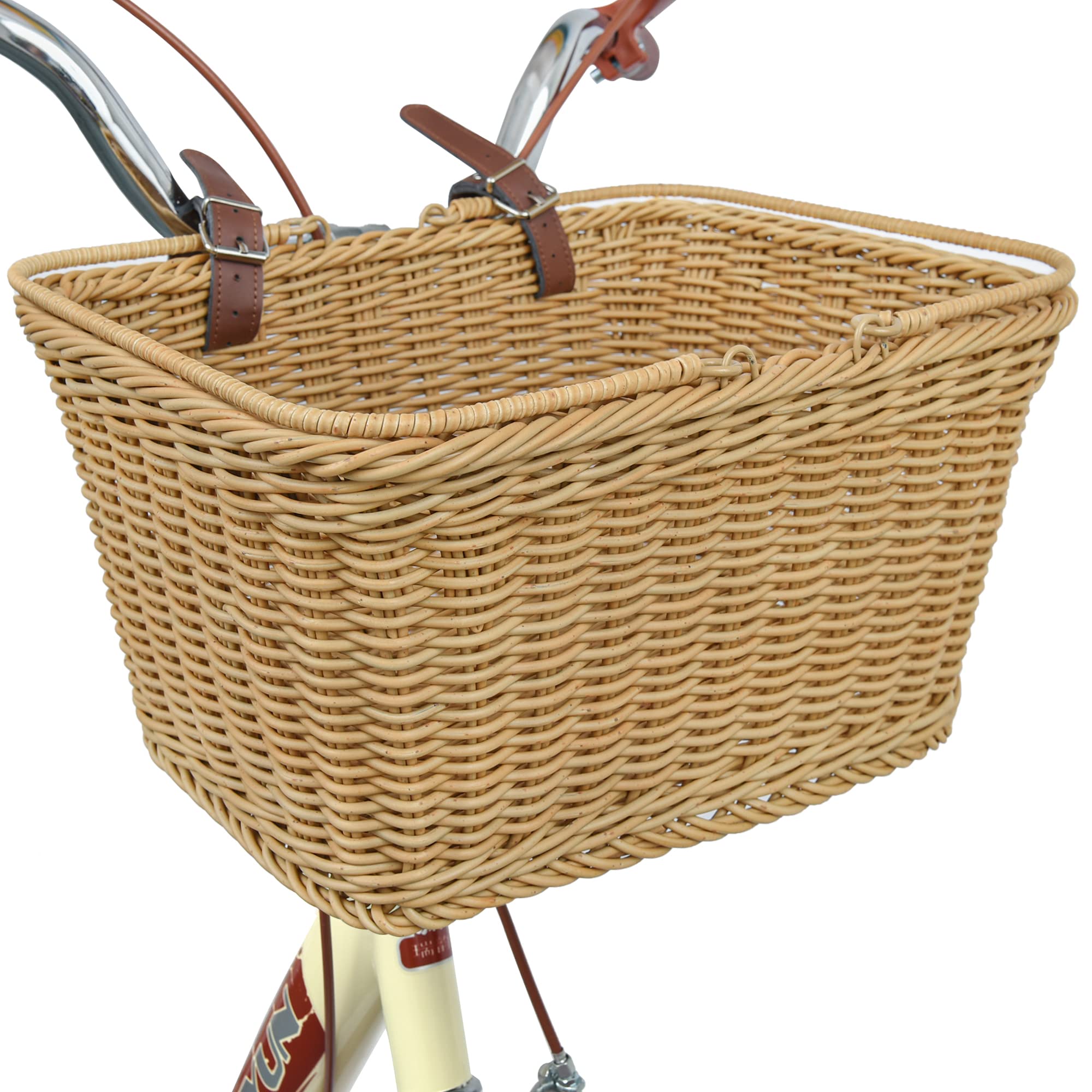 GRANNY SAYS Hand-Woven Wicker Bike Basket - Detachable Front Handlebar Bicycle Basket for Women & Men - Perfect for Groceries, Picnics & Farmers Market Shopping