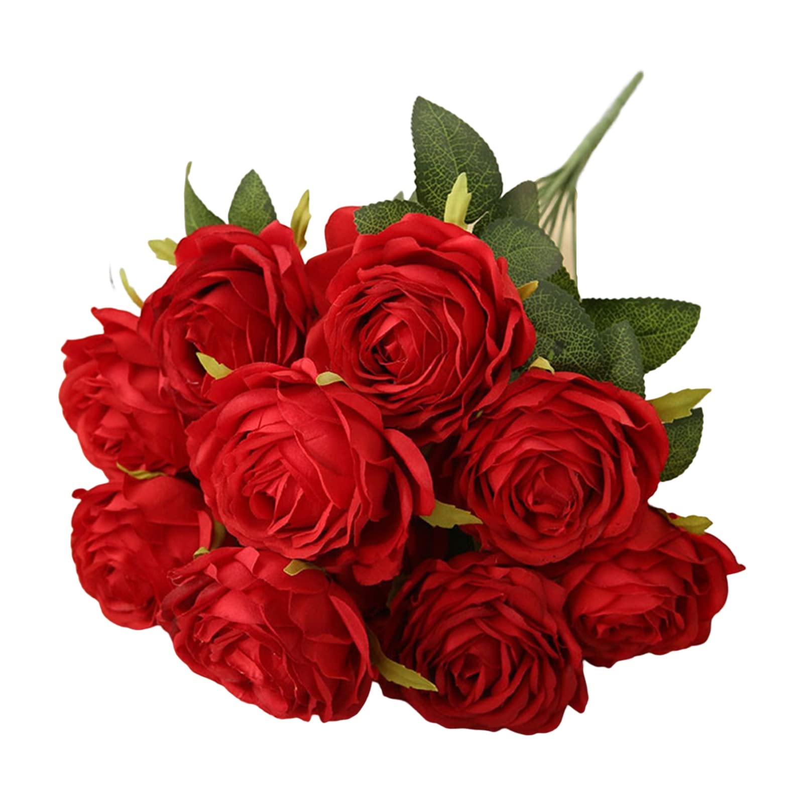 Realistic Fake Roses for Home Decor - Artificial Silk Flowers for Wedding, Table Centerpiece, Office Desk - Vivid & Lifelike No-Withering Floral Arrangement - Perfect for Parties, Events & Home Decoration