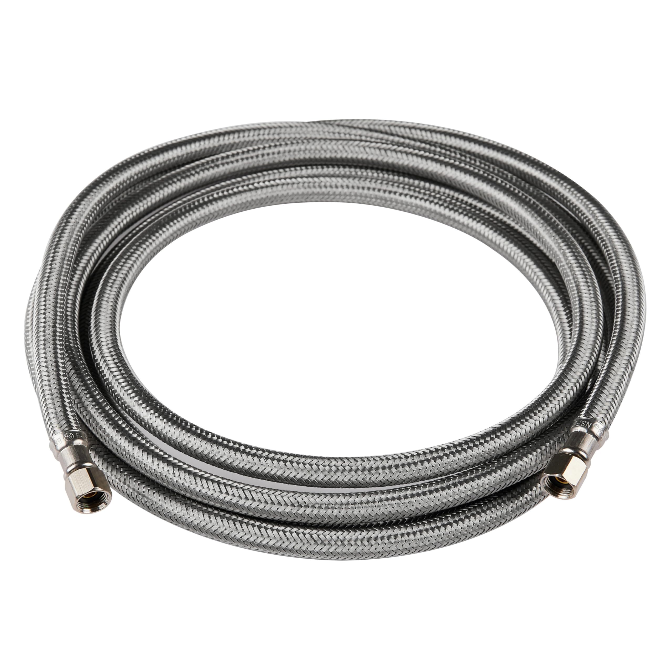 EFIELD 6 FT Stainless Steel Braided Refrigerator Ice Maker Water Supply Line - 1/4