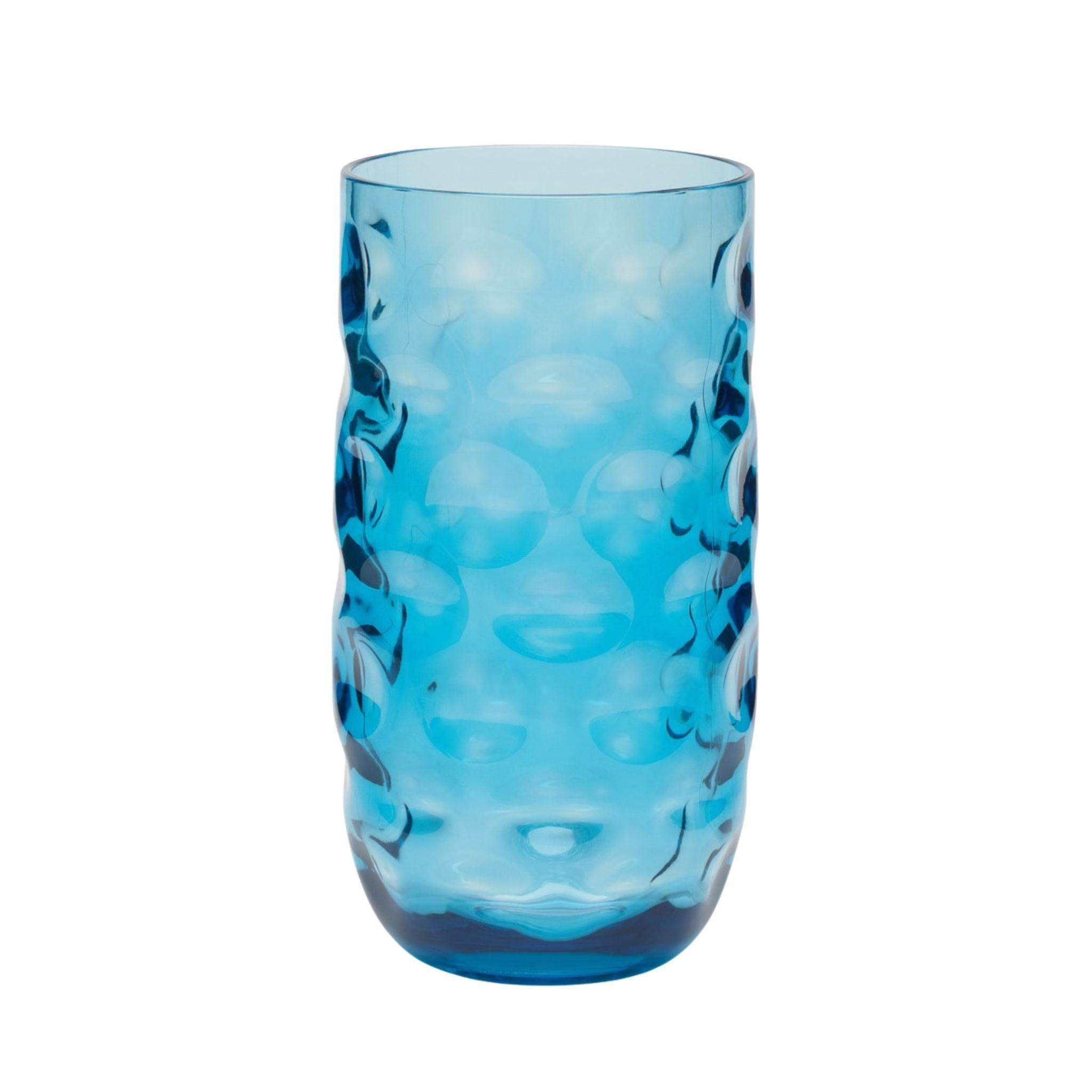 Blue Bubble Texture Acrylic Outdoor Glasses - Shatterproof & UV Protection - Perfect for Poolside, Beach, and Outdoor Dining