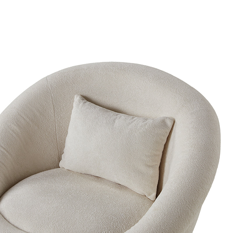 Modern Lamb Wool Swivel Barrel Chair - Cozy Accent Seat for Living Room, Office or Reading Nook - Soft Rotating Lounge Chair with Ergonomic Support