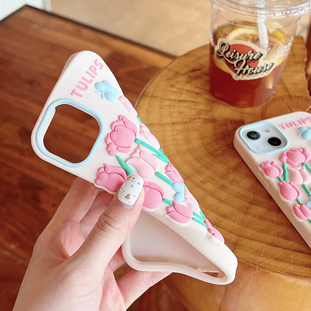 3D Tulip Flower Butterfly Cute Soft Silicone Shockproof iPhone 11 Pro Max Case with Lanyard - Kawaii Cartoon Phone Cover for Women, Perfect for Daily Use, Travel & Gift Giving