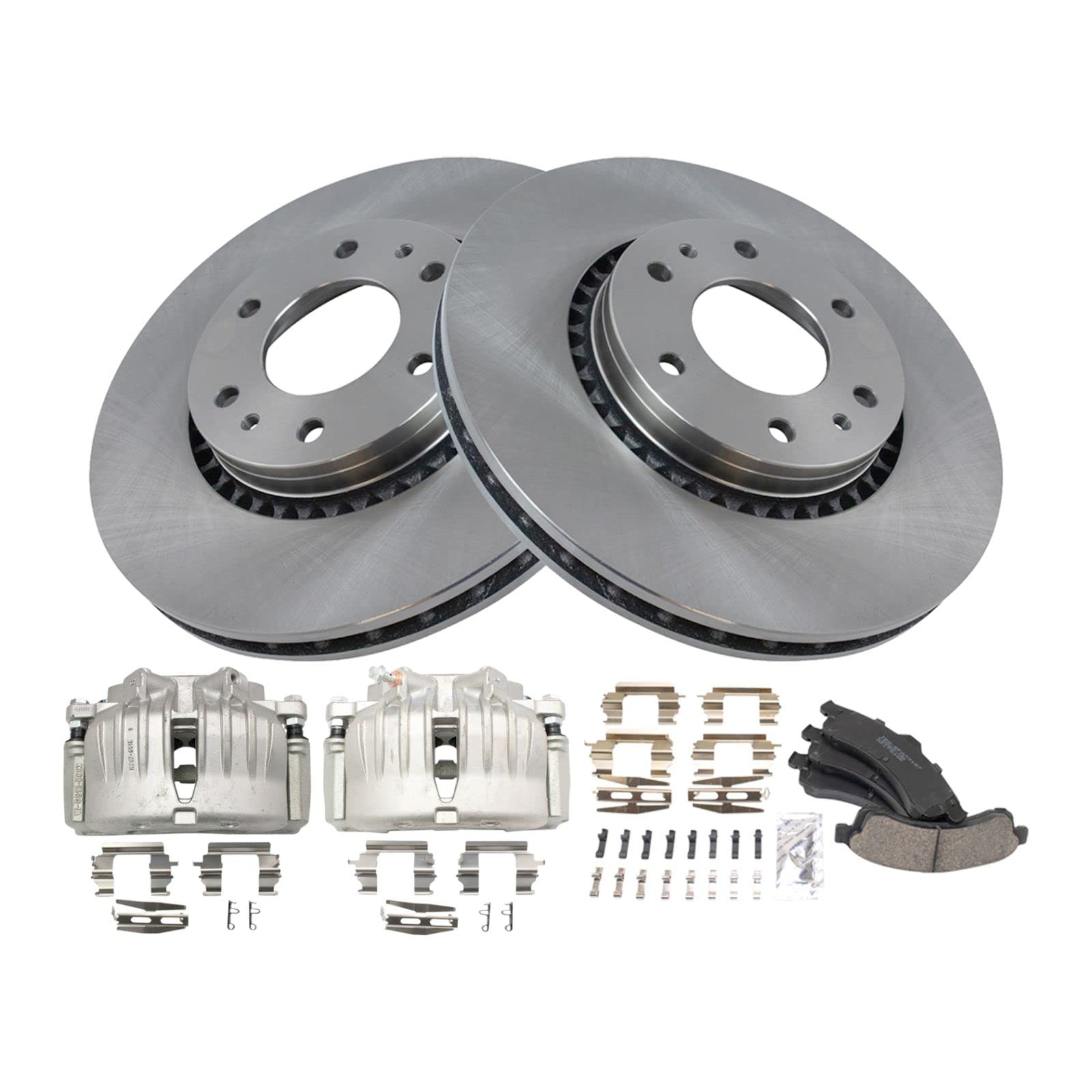 High-Performance Front Brake Pad & Rotor Kit - Ceramic Vented Brake Pads & Rotors - Compatible with 2004-2005 Buick Rainier, 2005 GMC Envoy, Saab 9-7x - Smooth Braking for City Driving & Highway Safety