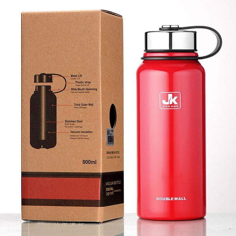 600ml/1000ml/1500ml JK Double Wall Insulated Stainless Steel Water Bottle - Leakproof Vacuum Flask for Gym, Hiking & Travel - BPA Free Hot & Cold Beverage Container