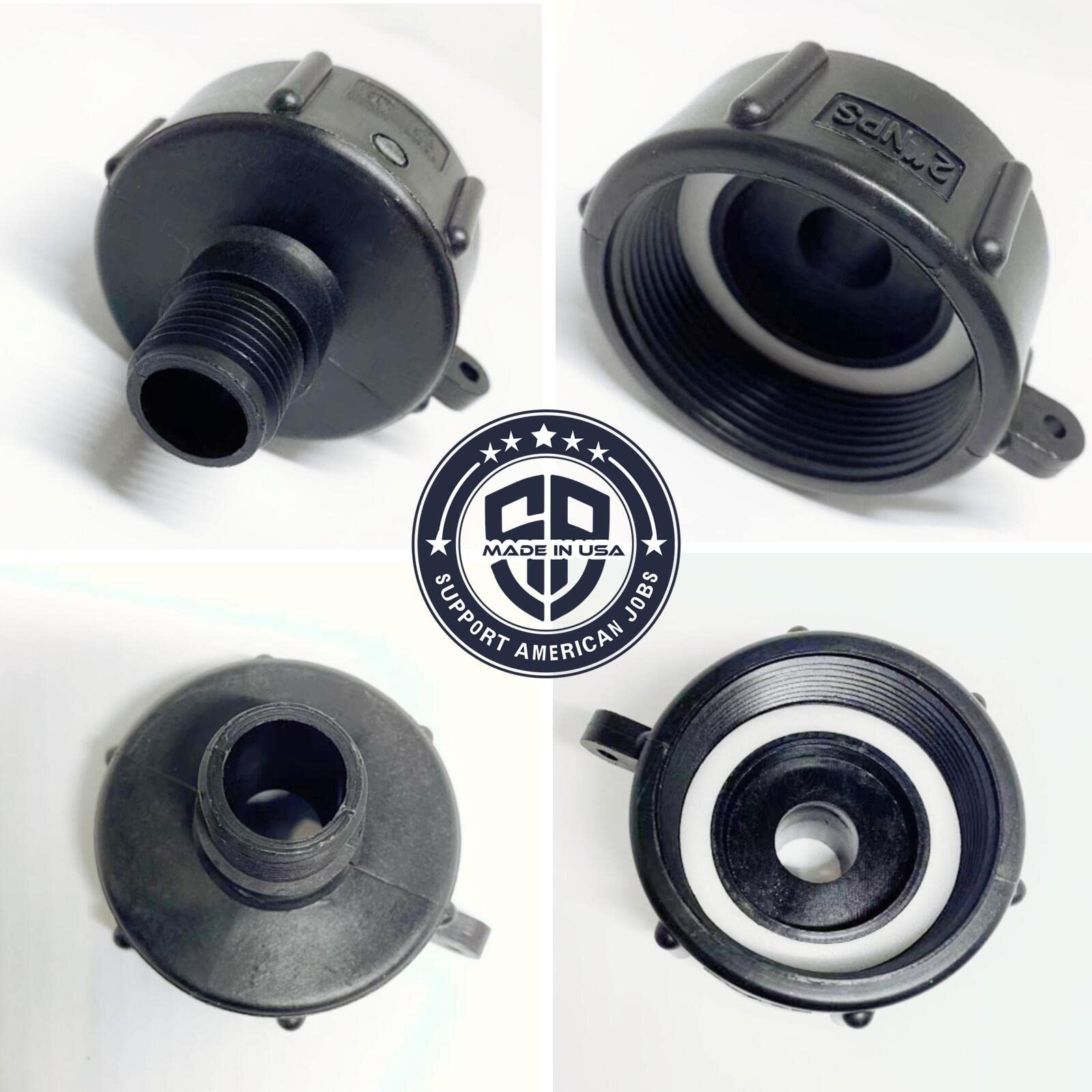 Food Grade IBC 275/330 Tote Tank Drain Adapter - Fine Thread 2