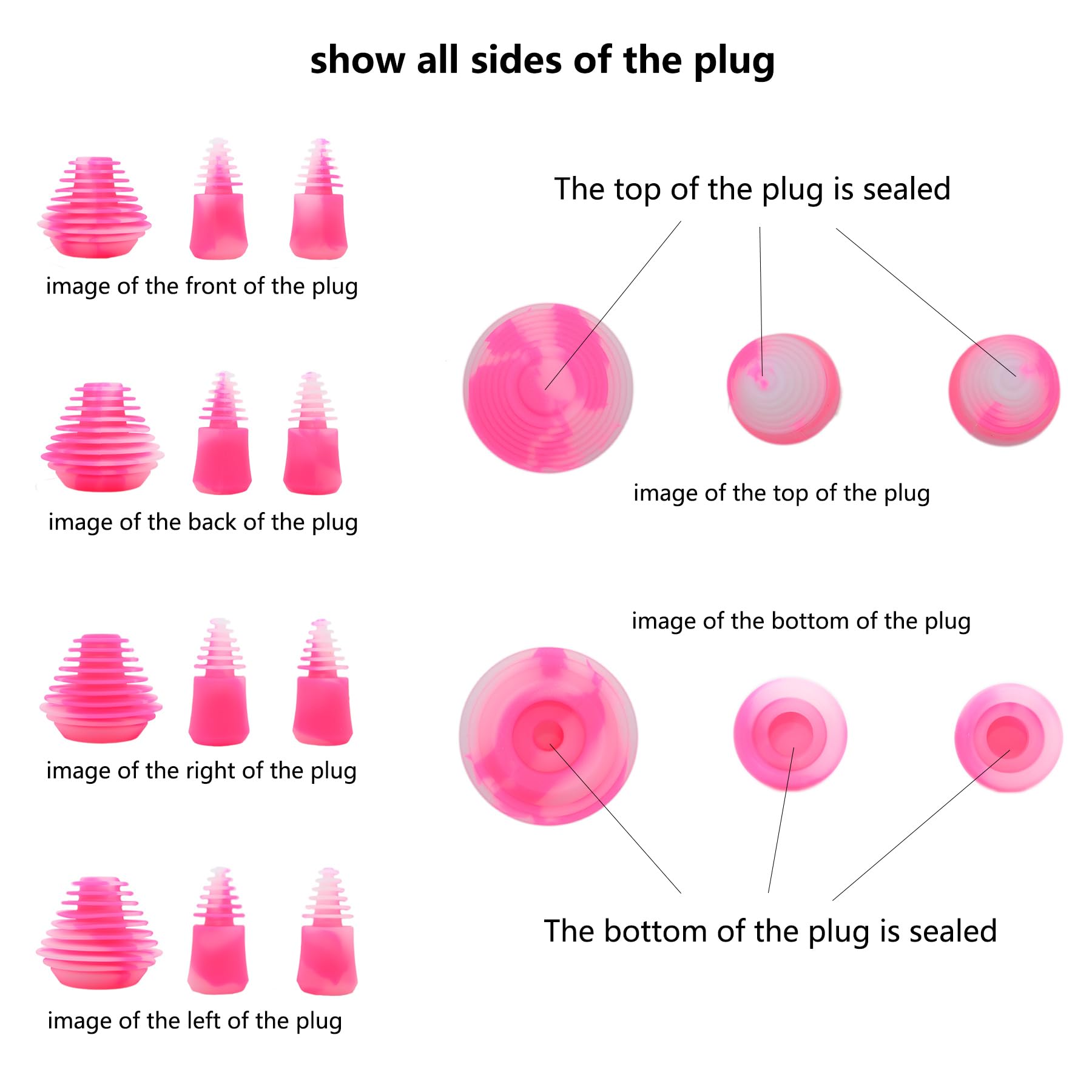 HooYinHoo 7-Piece Cleaning Kit with Bottle Brush, Cleaning Plugs & Caps, and Non-Slip Mat - Pink & White Set for Baby Bottles, Water Bottles, and Kitchenware Cleaning