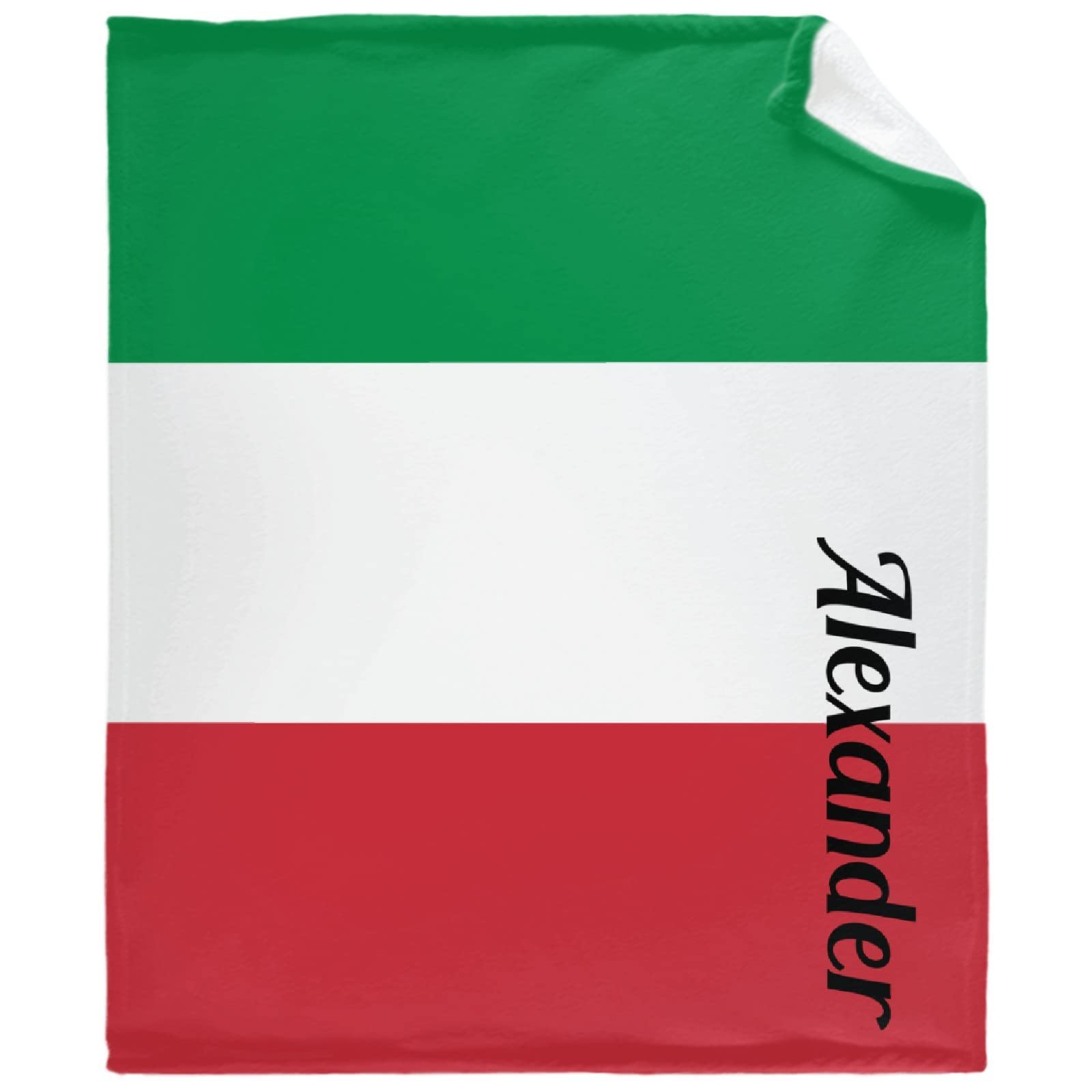 Italian Flag Fleece Throw Blanket - Soft Lightweight Warm Fuzzy Blanket for Couch, Sofa & Bed - 60x50 Inch Cozy Blanket for Teens & Adults - Perfect for Home Decor, Travel & Gifts