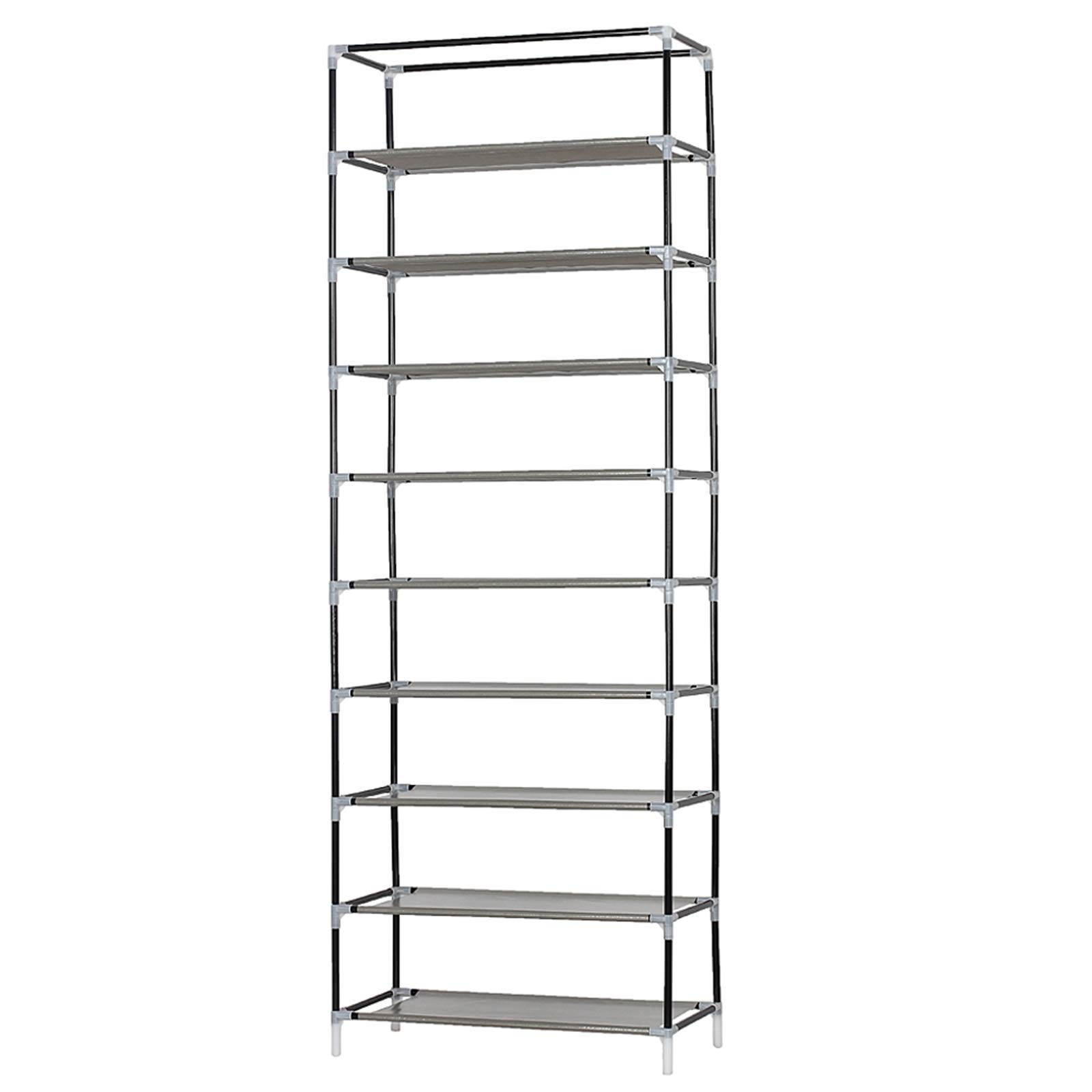 10-Tier Shoe Rack with Dustproof Cover - Non-Woven Fabric Shoe Storage Cabinet Organizer for Entryway, Living Room & Bedroom | Free Standing Shoe Shelf (Rose Red) | Perfect for Small Spaces & Closet Organization