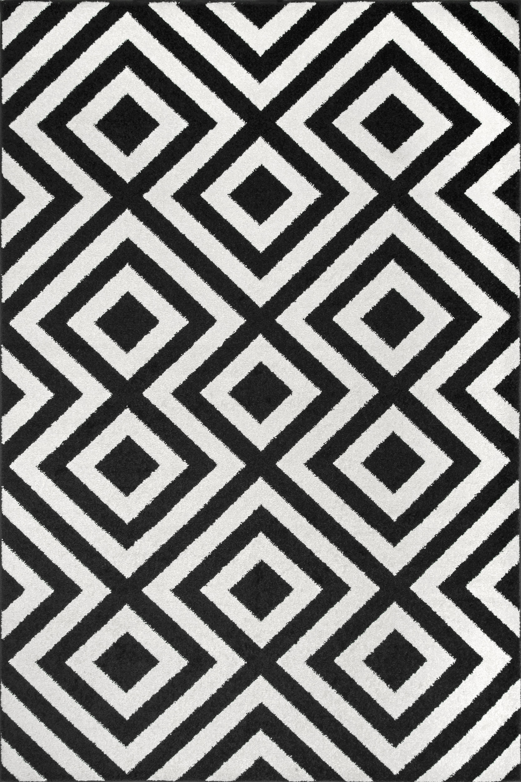 Chevron Stripes Area Rug - Black & White Geometric Pattern for Living Room, Bedroom, or Office Decor