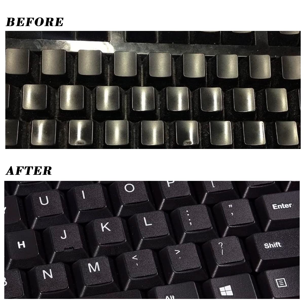 2-Pack Arabic Keyboard Stickers - Black Background with White Letters for PC/Laptop - Perfect for Bilingual Typing & Language Learning