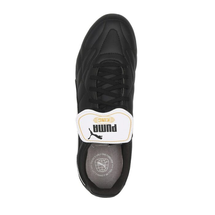 Puma King Top FG/AG Soccer Cleats for Men - Black/White Football Shoes for Artificial Grass & Firm Ground - Perfect for Training, Matches & Competitive Play
