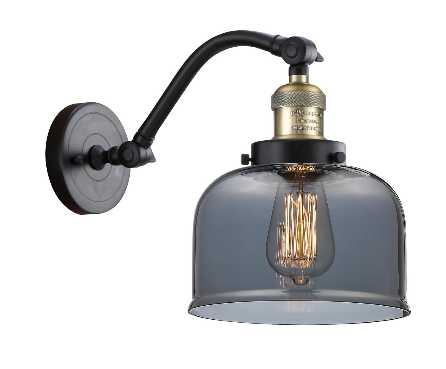 515-1W-BAB-G73-LED Vintage Edison Bulb with 1-Light Black Antique Brass Cord Set - Perfect for Industrial Pendant Lighting, Cafe Decor & Home Bar Ambiance
