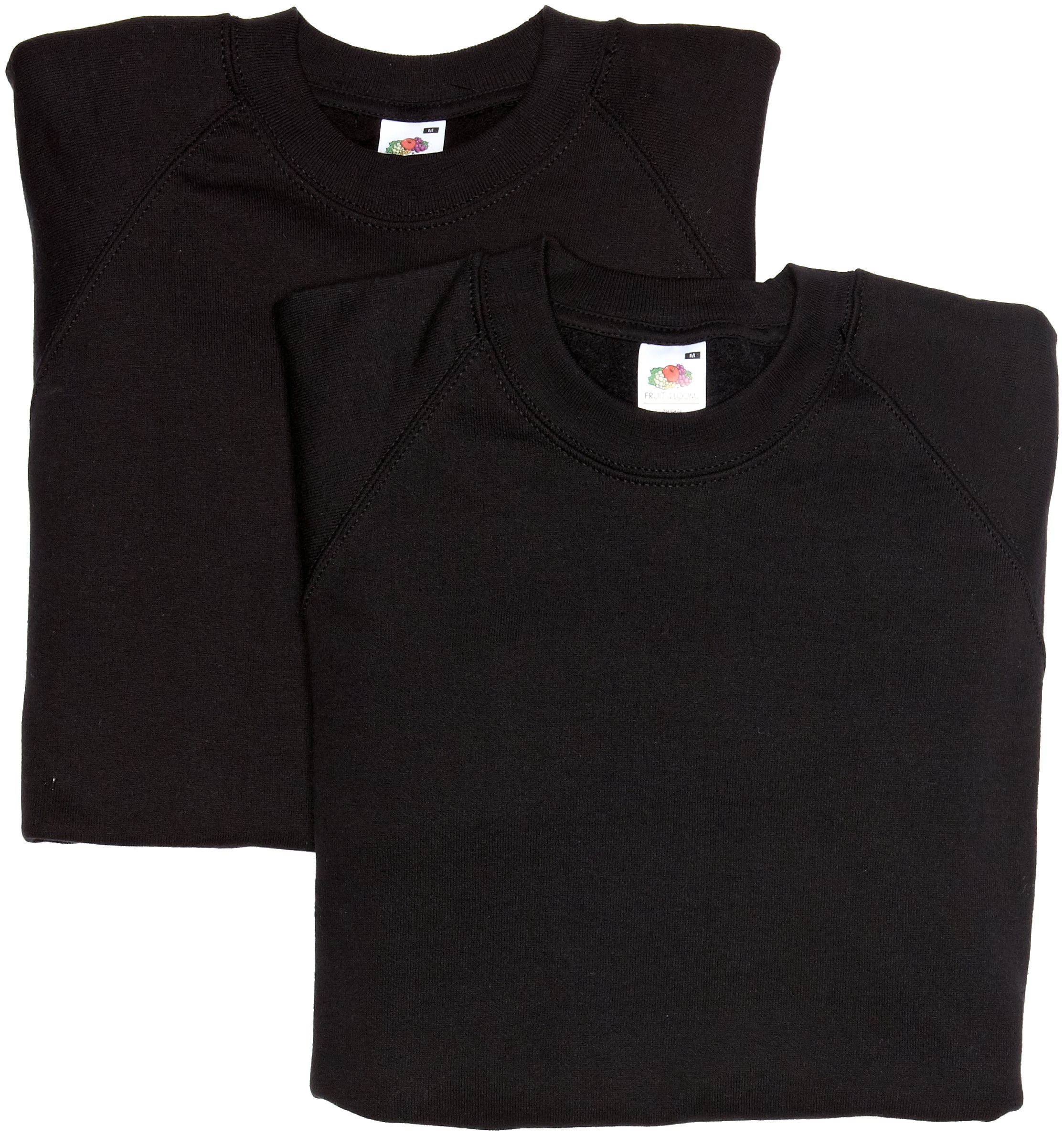 Fruit of the Loom 2 Pack Men's Raglan Sleeve Sweatshirts - Soft Cotton Blend Pullover for Casual Wear, Gym & Outdoor Activities