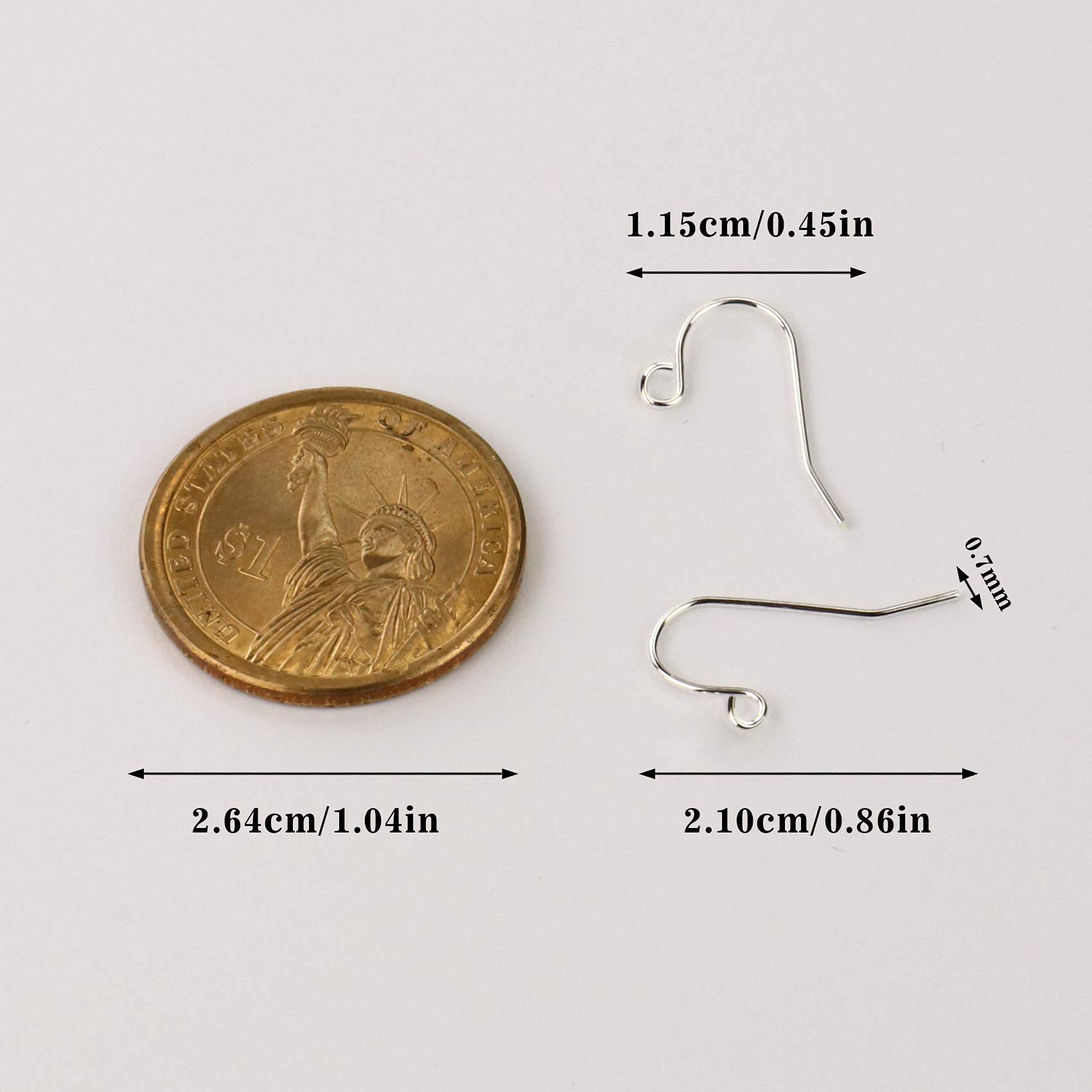 200 PCS White Gold Plated Hypoallergenic Earring Hooks - DIY Jewelry Making Supplies for Handmade Earrings, Perfect for Crafters and Jewelry Designers