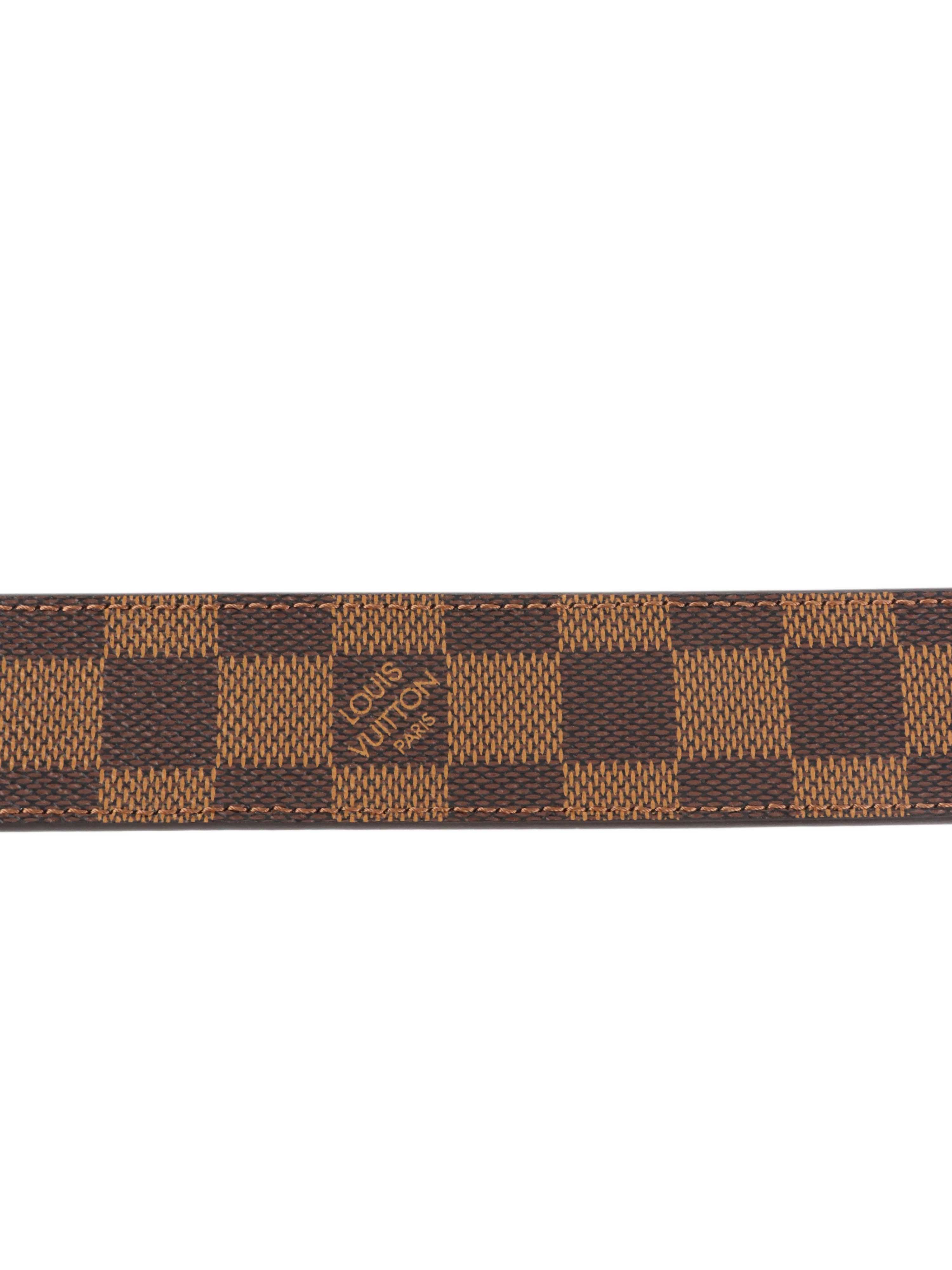 Louis Vuitton Damier Ebene Inventeur Belt for Men | Genuine Leather Dress Belt | Formal & Casual Wear | Perfect for Business, Office & Special Occasions