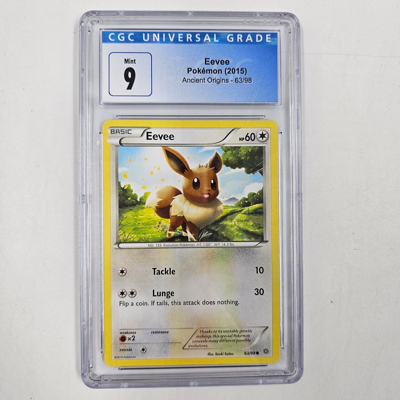 Eevee Pokemon Card 63/98 Ancient Origins CGC 9 Graded - Rare Collectible Trading Card for Pokemon Fans & Card Game Players