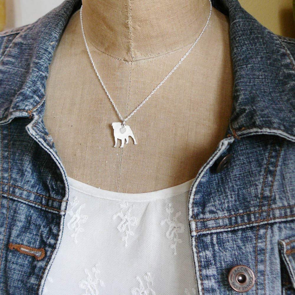 Sterling Silver Pug Charm Necklace - Layering Jewelry for Dog Lovers