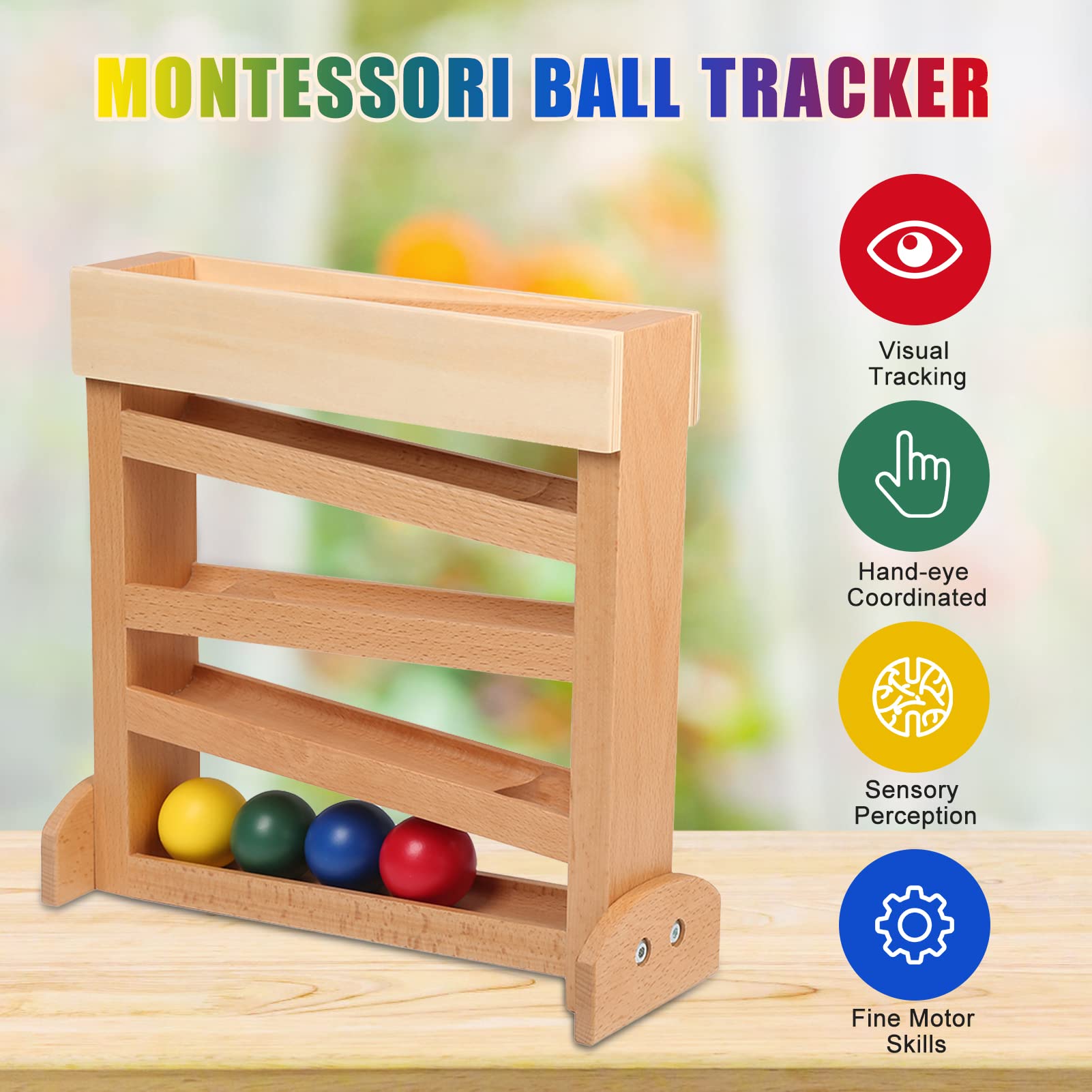 MEYOR Montessori Wooden Ball Maze Toy - Visual Tracking Activity for Kids Ages 3+ | Fine Motor Skills Development | Birthday Gift & Preschool Learning Tool