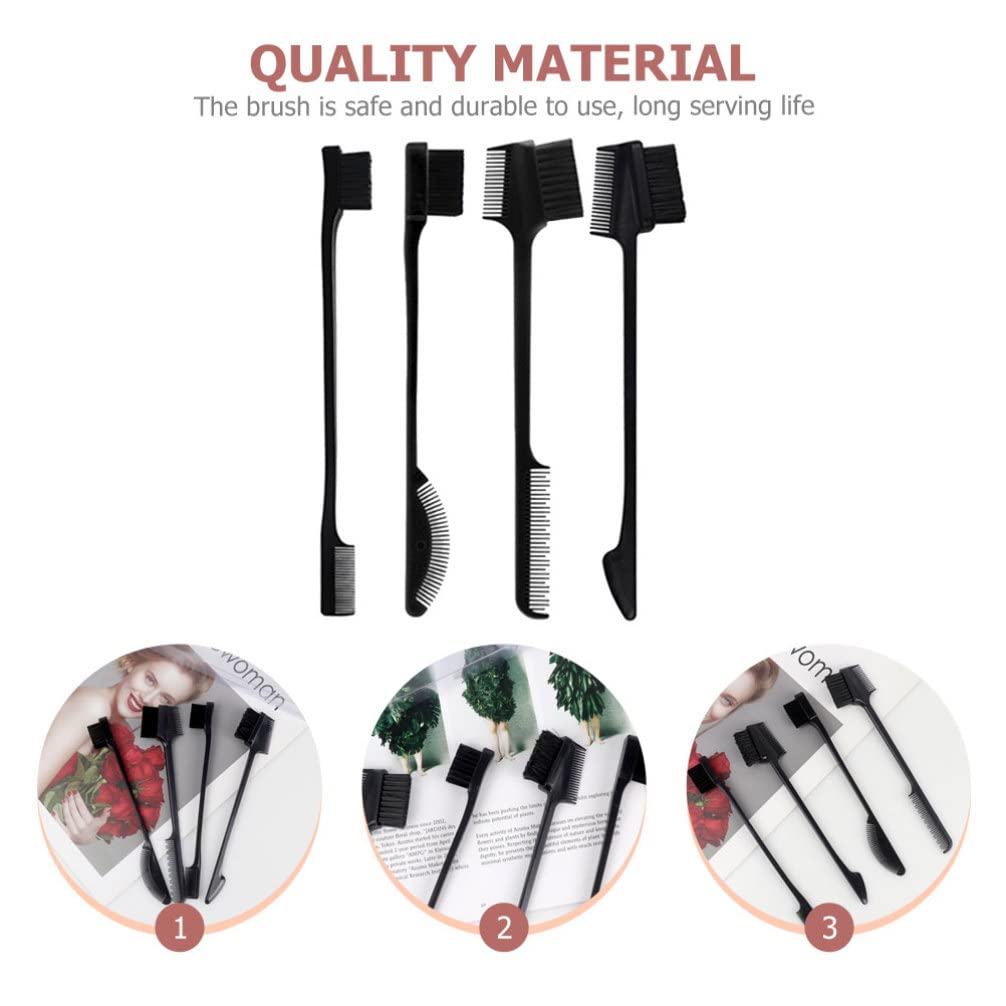 Minkissy 4Pcs Eyebrow Brush Set - Professional Makeup Brow Kit with Spoolie, Eyelash Applicator & Concealer Brush for Perfect Brows & Lashes | Ideal for Eyebrow Shaping, Lash Extensions & Makeup Application