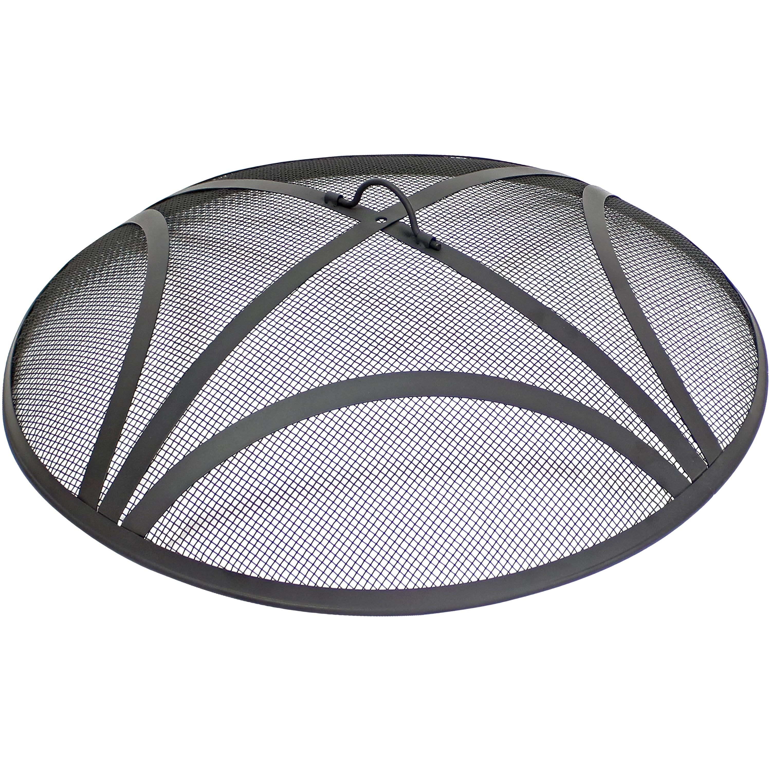 Sunnydaze 36-Inch Round Steel Fire Pit Spark Screen & Lid - Durable Outdoor Fire Pit Cover for Camping, Backyard, Patio, and Bonfire Safety
