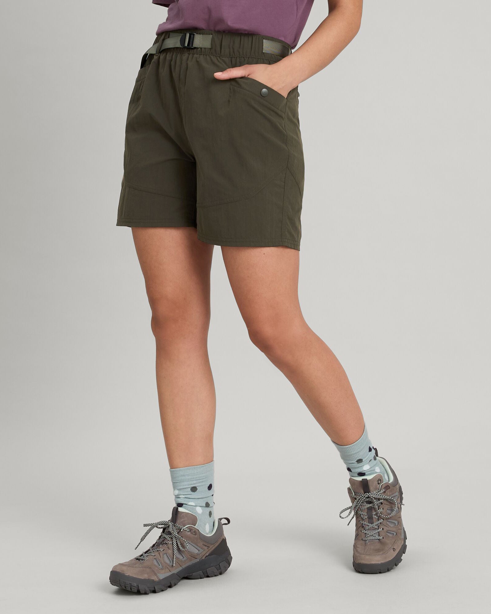 EVRY Day Women's Cargo Shorts - Dark Moss Green Casual Outdoor Hiking Shorts for Summer Travel & Adventure