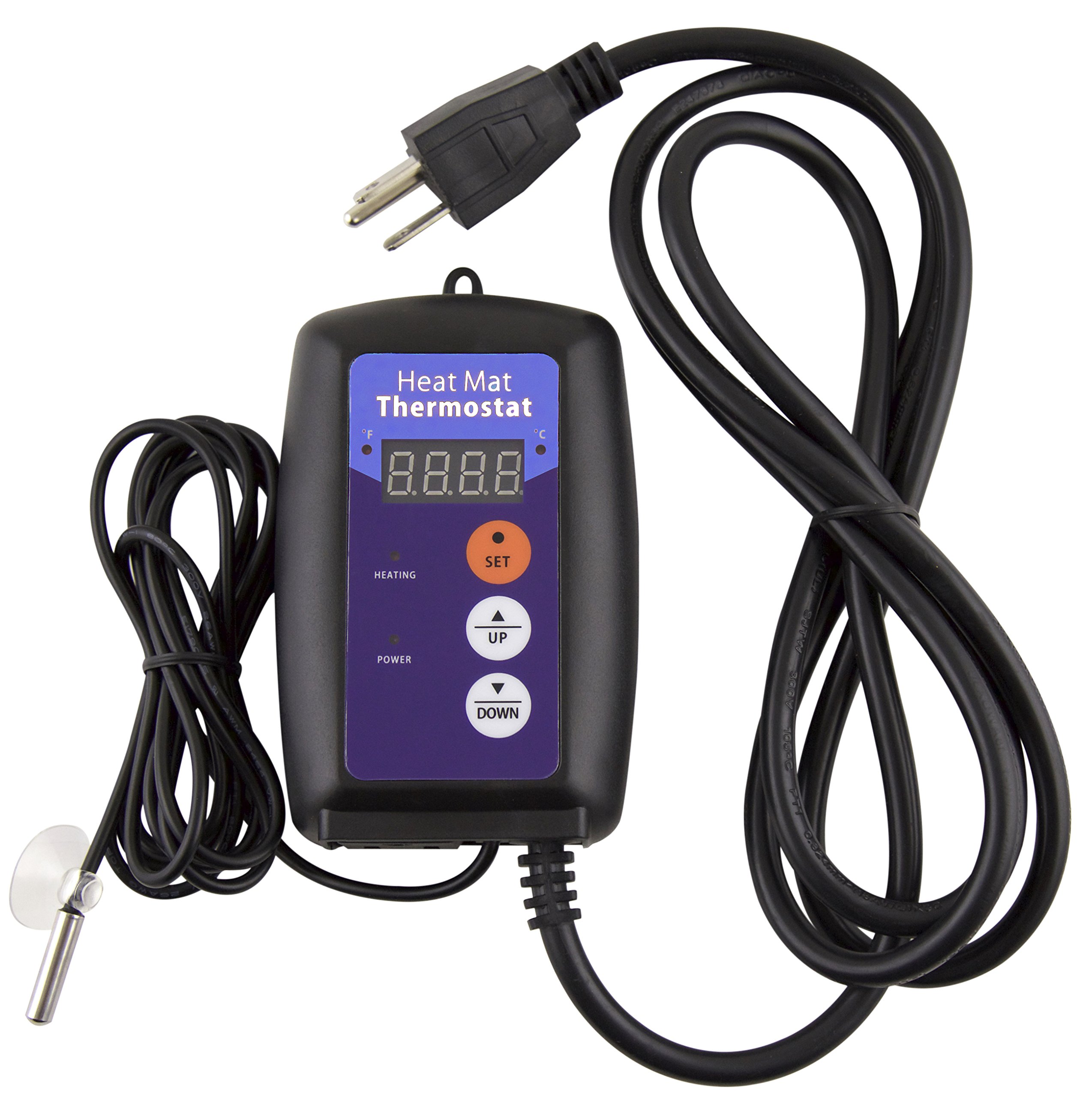 68-108°F Digital Seedling Heat Mat Thermostat Controller for Indoor Plant Germination - Perfect for Hydroponics, Greenhouses & Seed Starting Kits