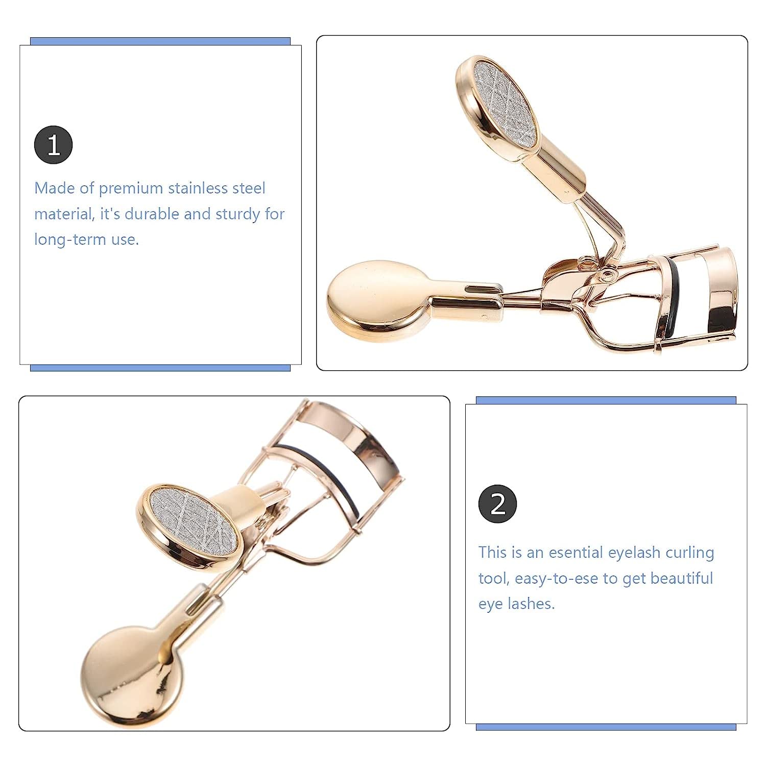Professional Eyelash Curler with Non-Slip Finger Grip - Perfect for Daily Makeup & Salon Use | Enhance Natural Lashes for Stunning Eye Looks