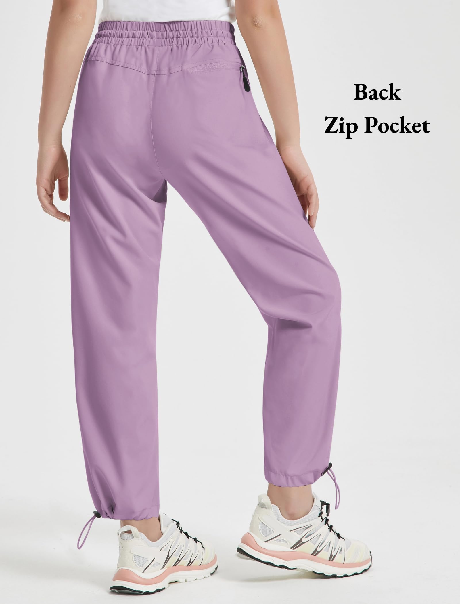 EXARUS Girls Water Resistant Jogger Pants - Quick Dry Hiking & Athletic Pants for Kids with Zip Pockets, High Waisted Comfort 6-14 Years - Perfect for Outdoor Adventures, School Sports & Casual Wear