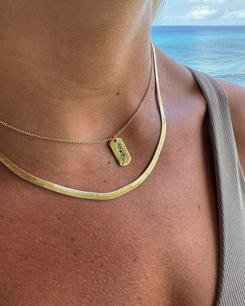 Elegant Herringbone Chain Necklace for Women - 14K Gold Plated Stainless Steel Layered Necklace - Perfect for Everyday Wear, Parties & Gifts