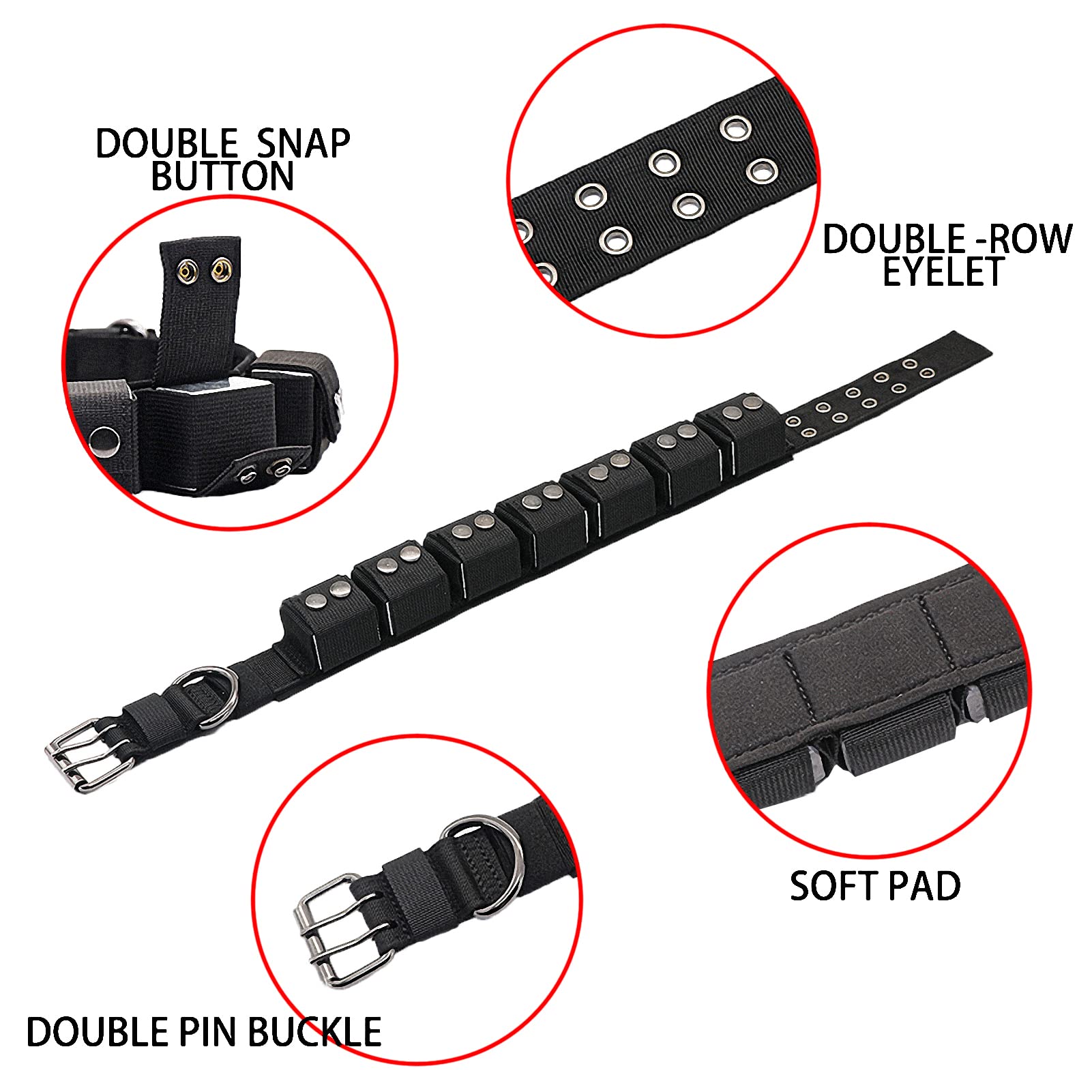 Tactical Weighted Dog Collar for Training & Exercise - Adjustable Free Weights for Small, Medium & Large Dogs | Perfect for Obedience Training, Agility Exercises & Outdoor Adventures