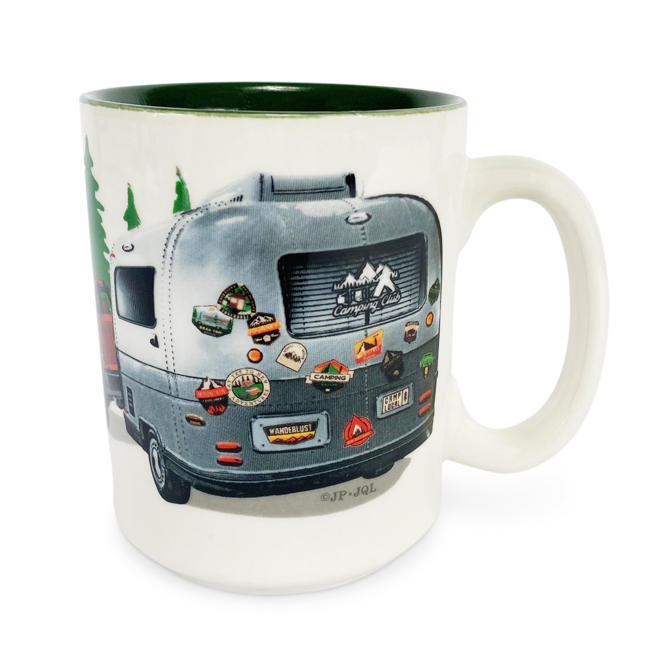 Rivers Edge Products 16 Oz Ceramic Coffee Mug with Handle - Durable RV Trailer Travel Mug for Espresso, Latte & Tea - Perfect for Camping, Road Trips & Outdoor Adventures