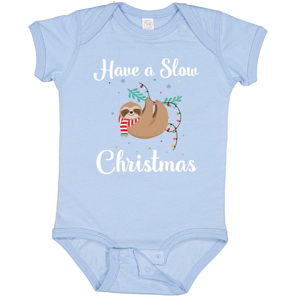 Inktastic Sloth Slow Christmas Outfit Baby Bodysuit - Cute Holiday Onesie for Infants & Toddlers - Perfect for Christmas Photos, Family Gatherings & Festive Celebrations