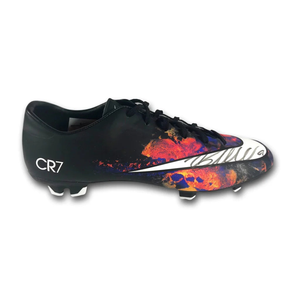Authentic Cristiano Ronaldo Signed Nike Mercurial Victory CR7 Soccer Cleats - Black with COA - Limited Edition Football Boots for Collectors & Fans - Perfect for Display, Gifts, and Memorabilia Collections