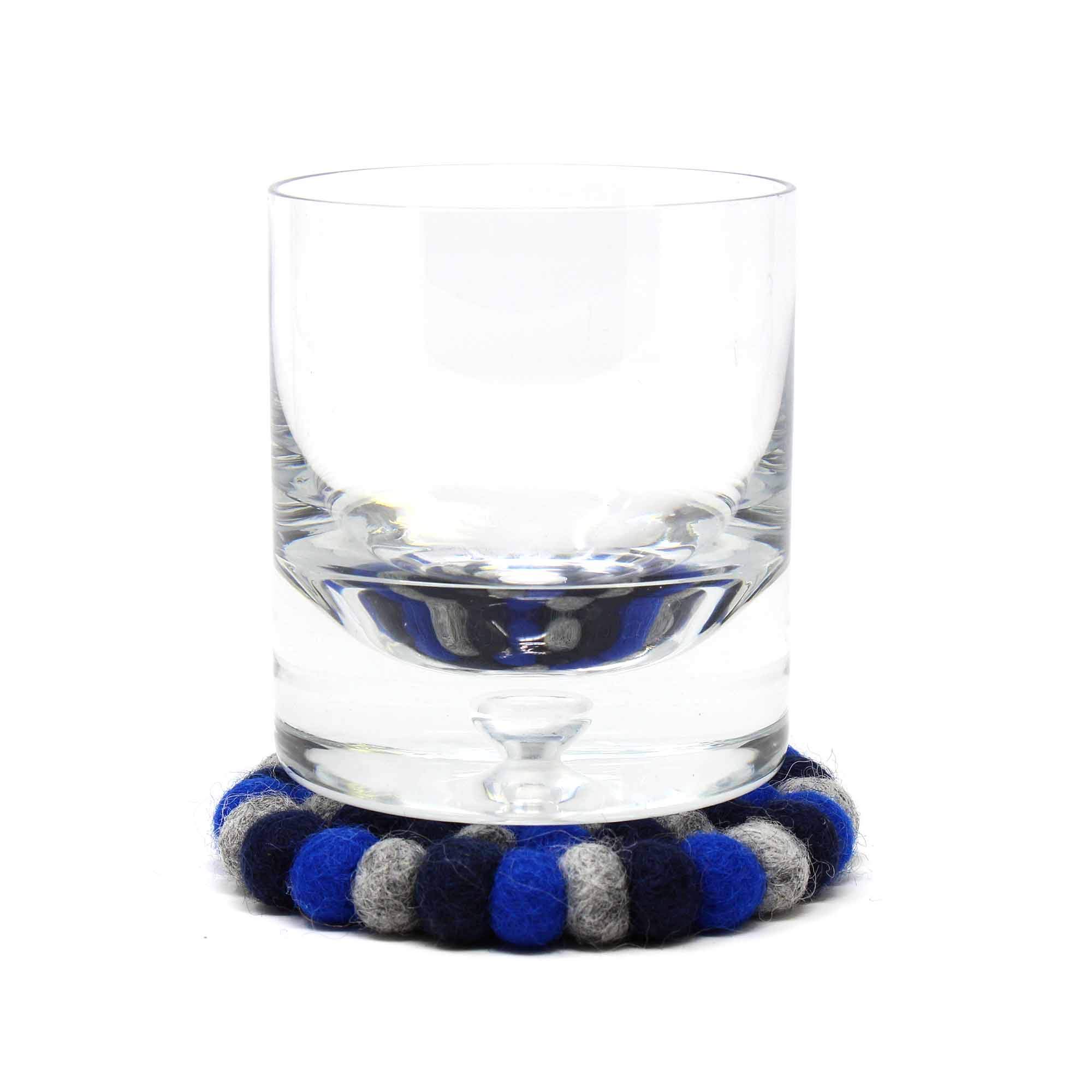 Handmade Felt Ball Wool Coasters from Nepal - 4