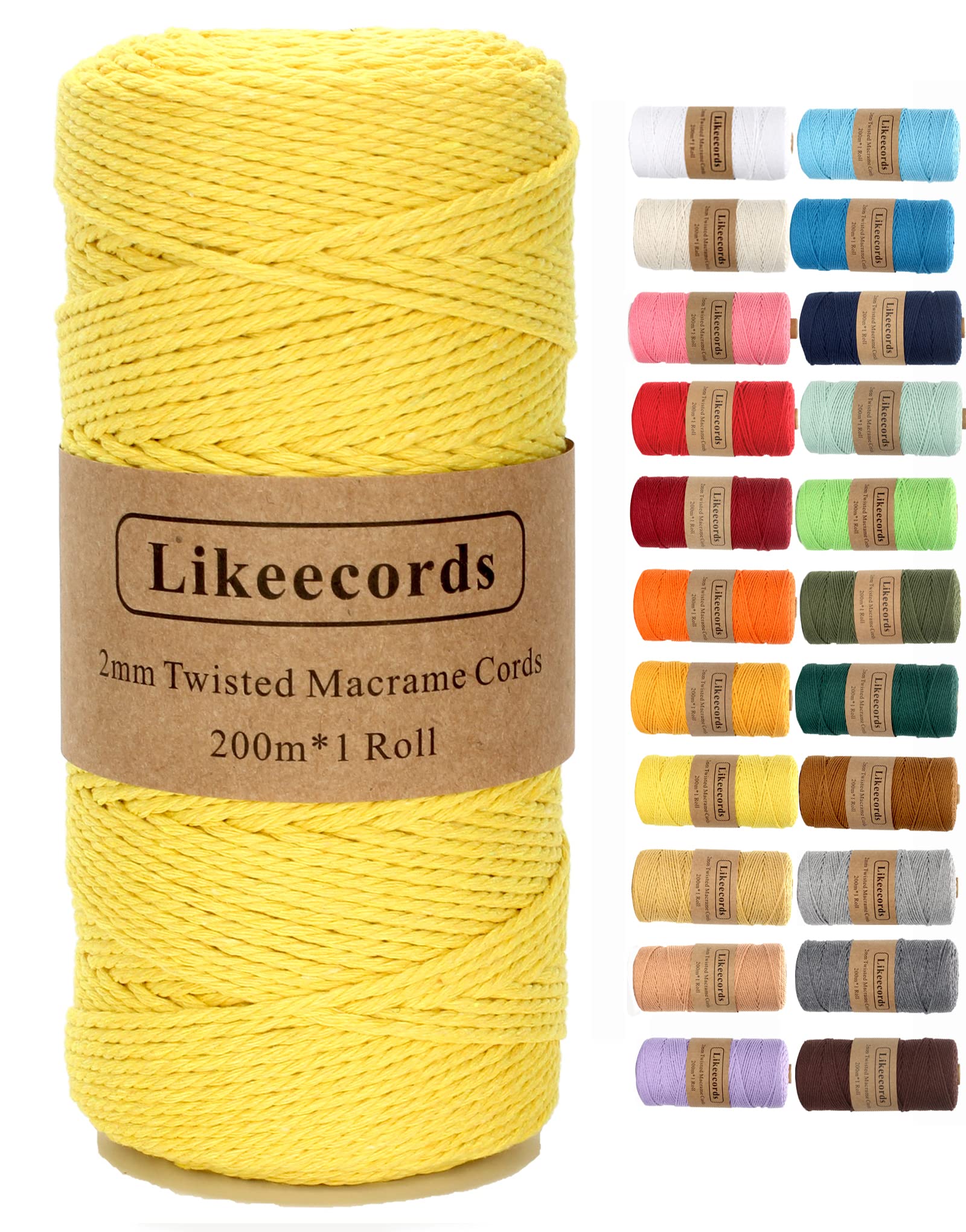 2mm x 219yd Natural White Cotton Macrame Cord - DIY Knitting Rope for Plant Hangers, Wall Hangings, Christmas & Wedding Decorations - Perfect for Boho Home Decor and Handmade Crafts